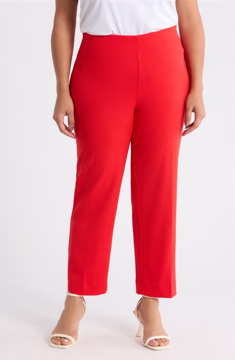 Hollywood Waist Straight Leg Ankle Pull-On Pants (Plus)