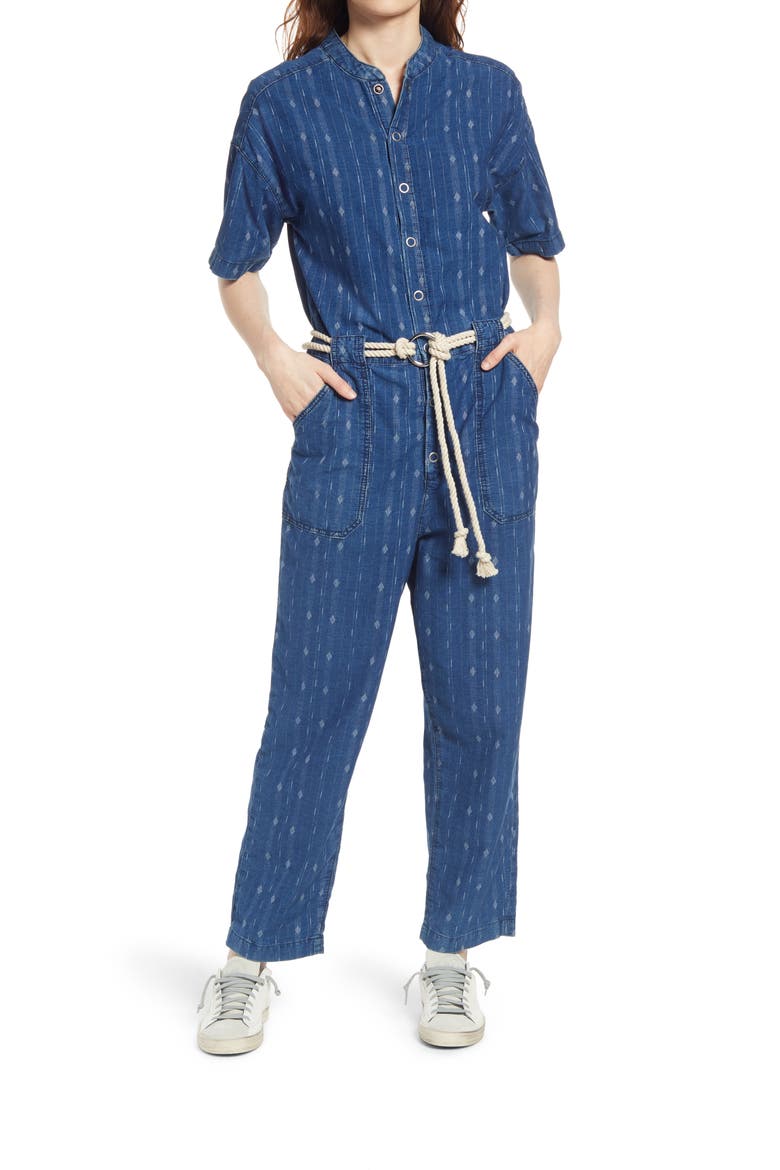 Emery Rope Belt Cotton Jumpsuit, Main, color, ATLAS INDIGO