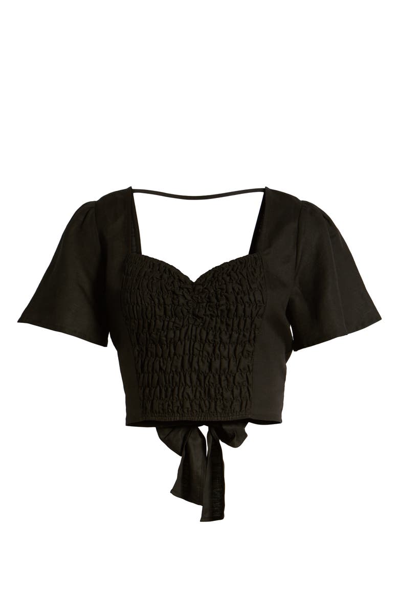 MOON RIVER Smocked Crop Top, Alternate, color, 