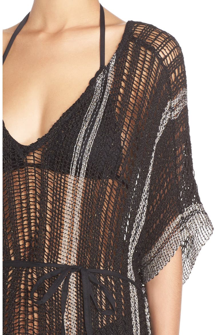 Crochet Cover-Up, Alternate, color, BLACK