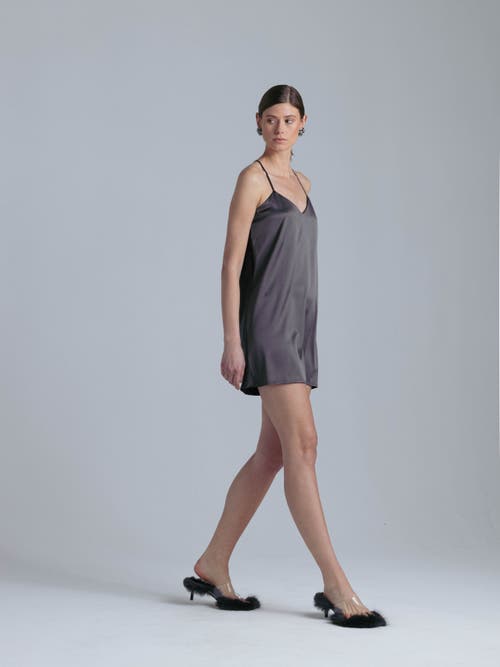 Alas Patricia Silk Slip Mini Dress In Black