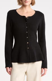 CYRUS Scoop Neck Peplum Cardigan