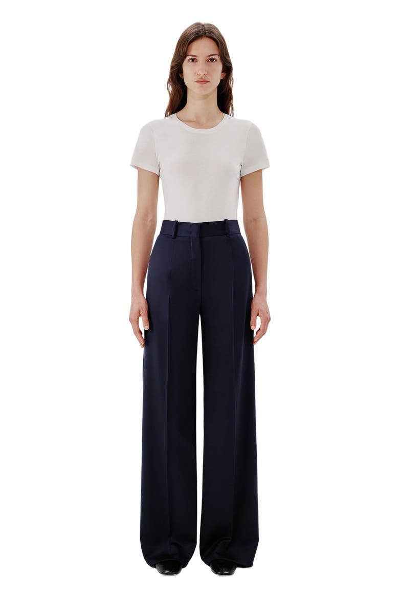 WIDE LEG SUIT PANT, Main, color, NAVY