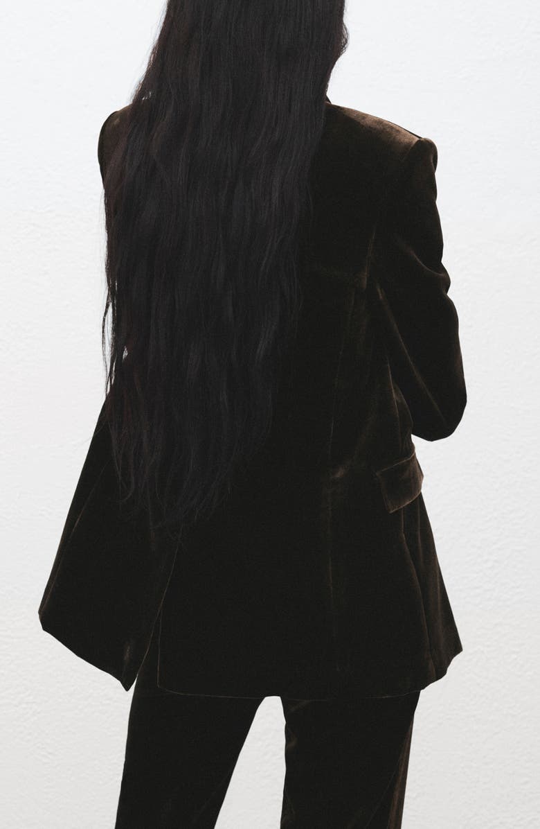 MANGO Double Breasted Velvet Blazer, Alternate, color, 