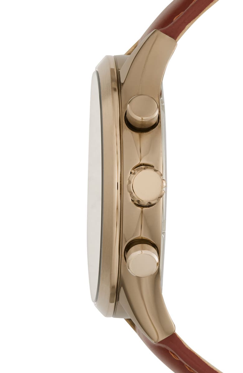 Fossil Men's Leather Strap Watch, 44mm, Alternate, color, 