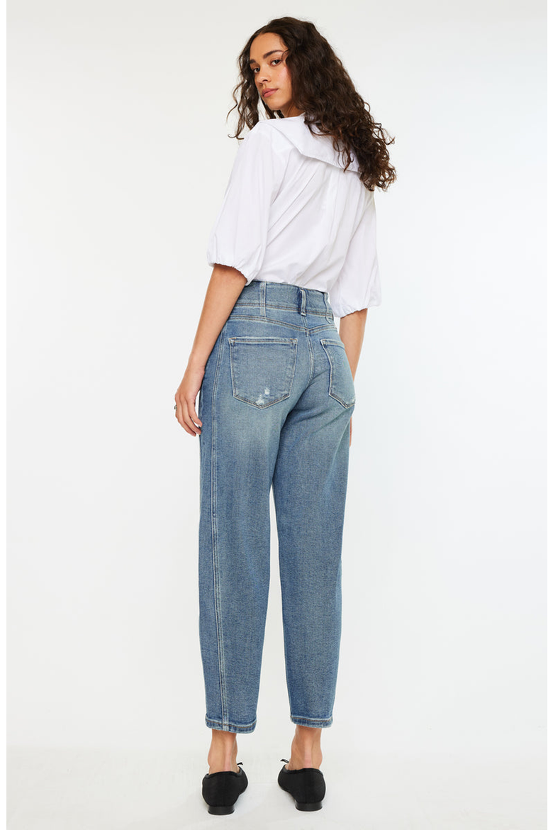 Jane Ultra High Rise Slim Barrel Jeans, Alternate, color, Medium Wash