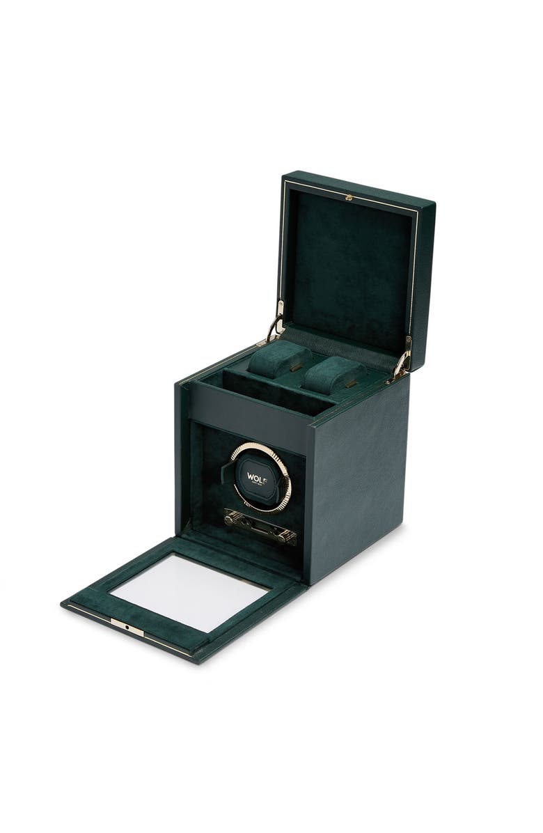 WOLF British Racing Single Watch Winder with Storage, Alternate, color, Green