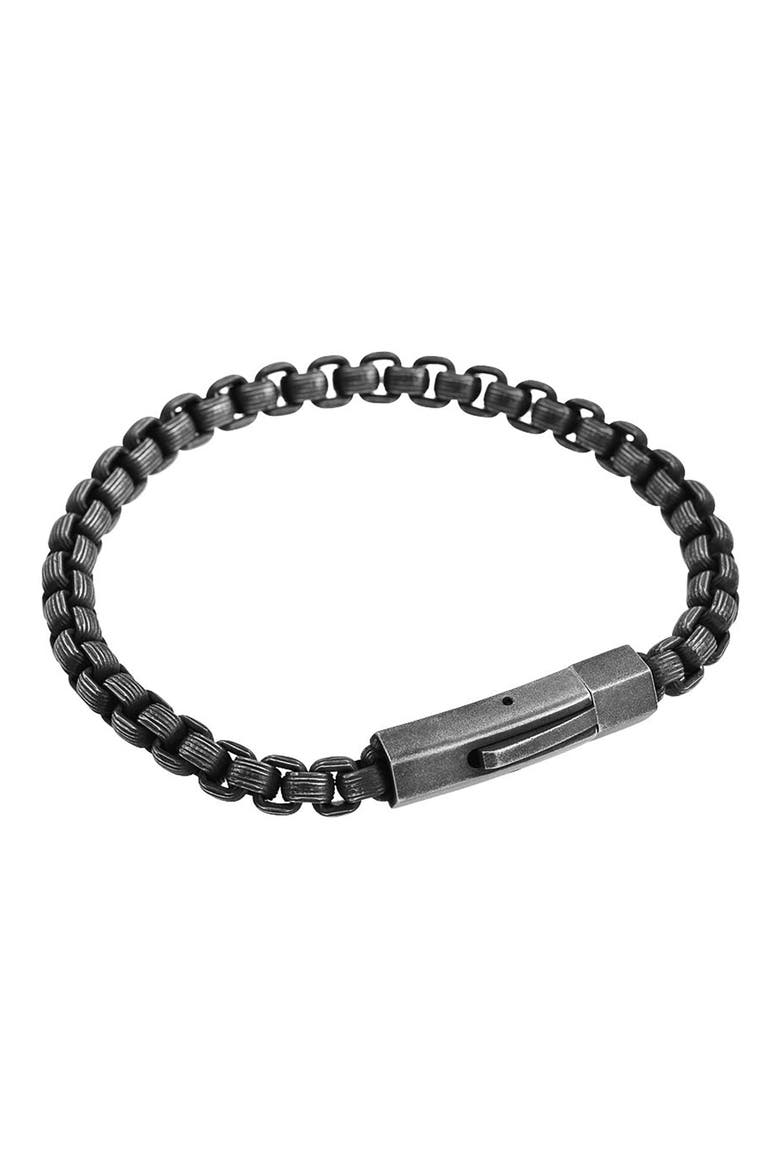 Box Chain Bracelet, Alternate, color, BLACK