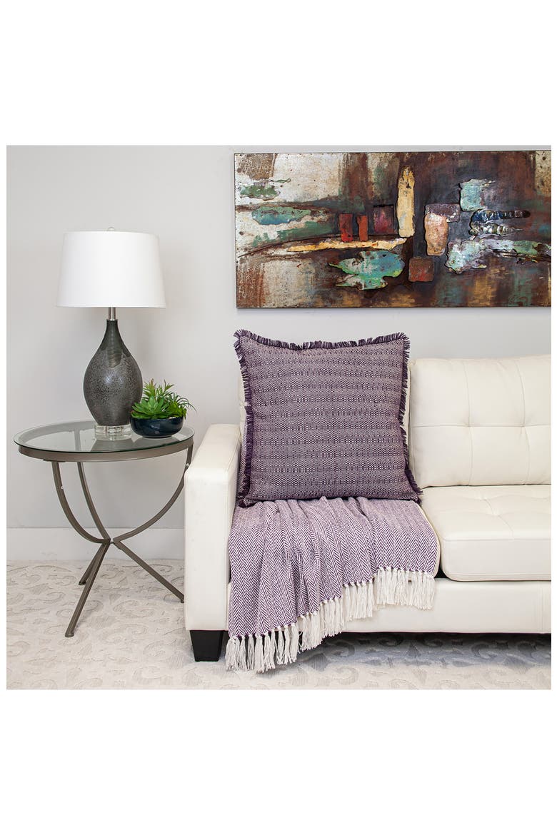 Cross Weave Square Accent Pillow, Alternate, color, PURPLE