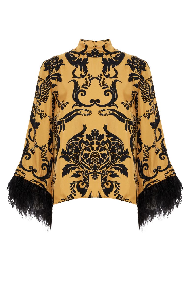 Make An Exit Top With Feathers Cherubs Gold, Alternate, color, Cherubs Gold
