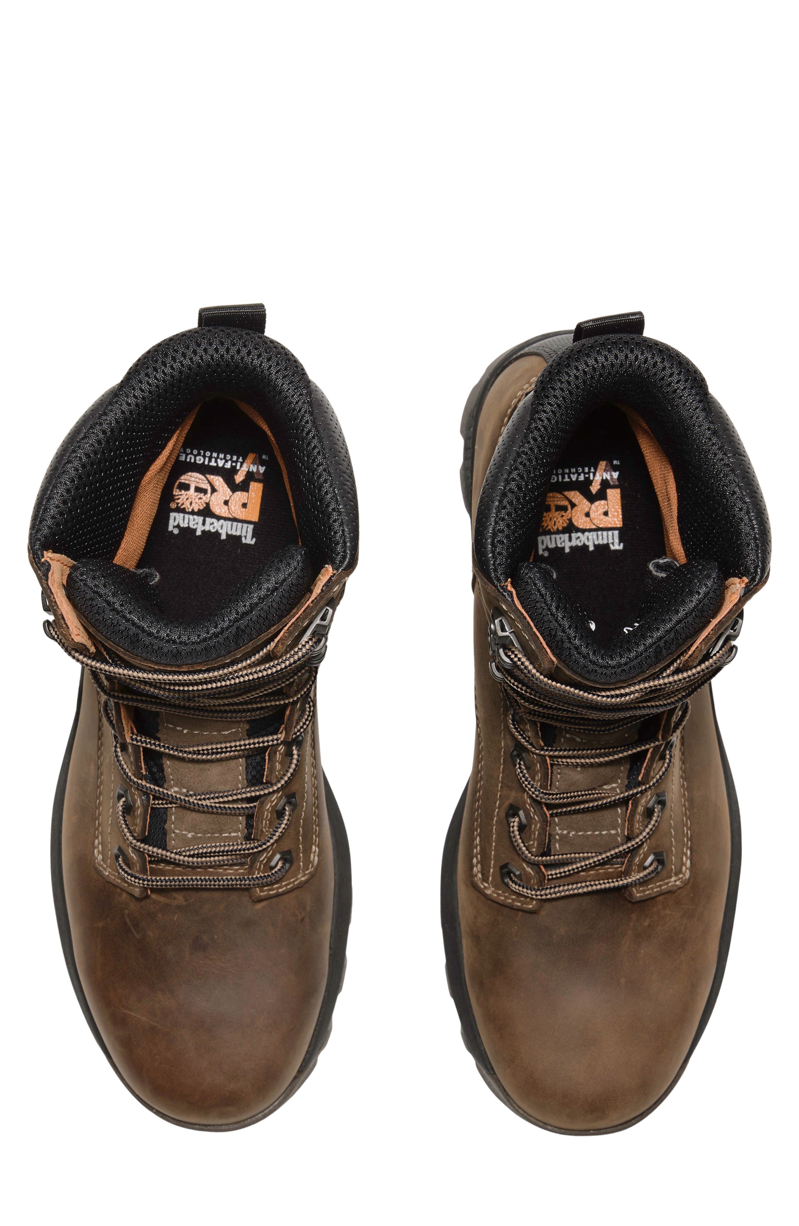 Timberland TiTAN EV 8" Soft-Toe Waterproof Work Boot, Alternate, color, Medium Brown Full Grain