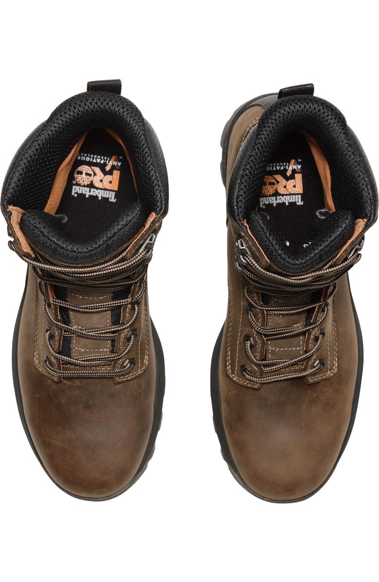 Timberland TiTAN EV 8" Soft-Toe Waterproof Work Boot, Alternate, color, Medium Brown Full Grain