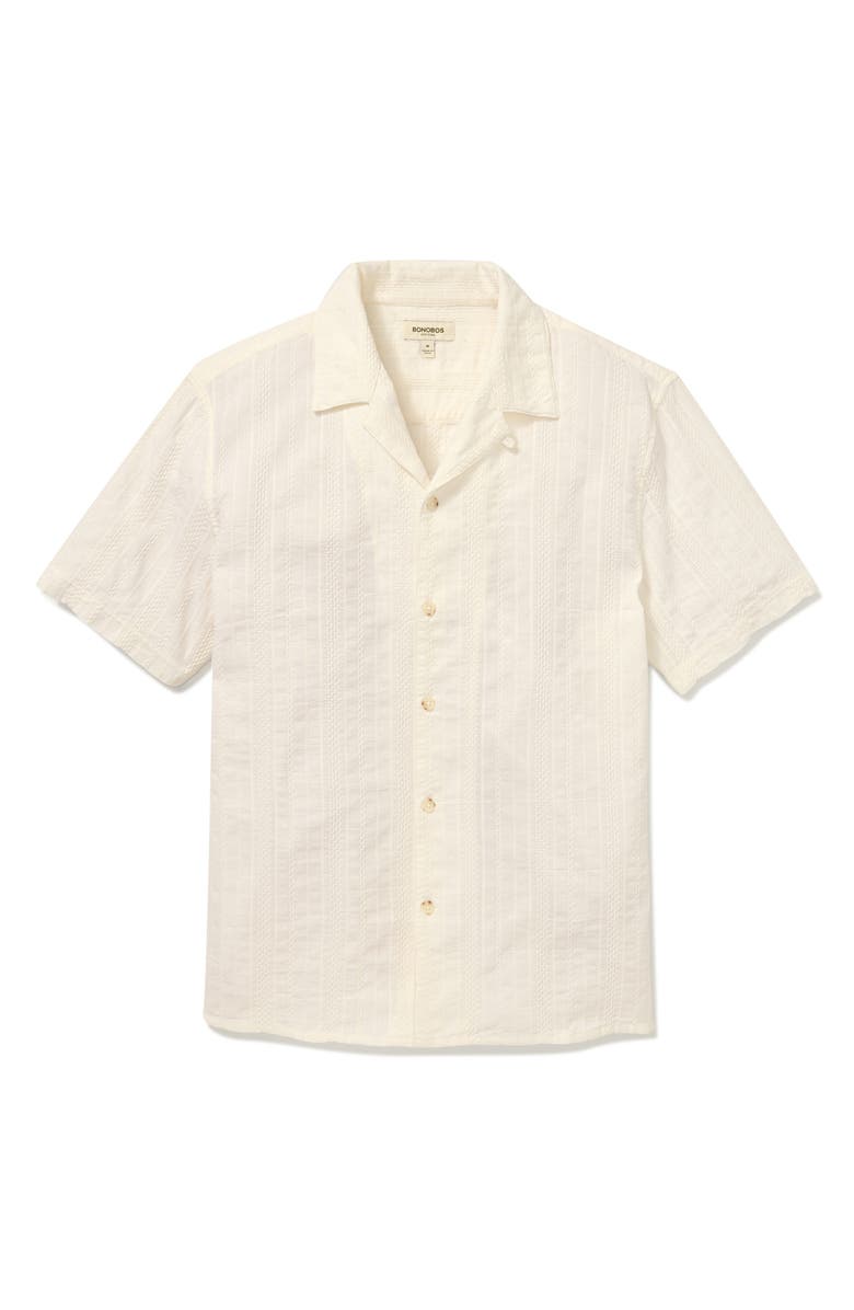 Bonobos Resort Riviera Braided Stripe Cotton Camp Shirt, Alternate, color, 