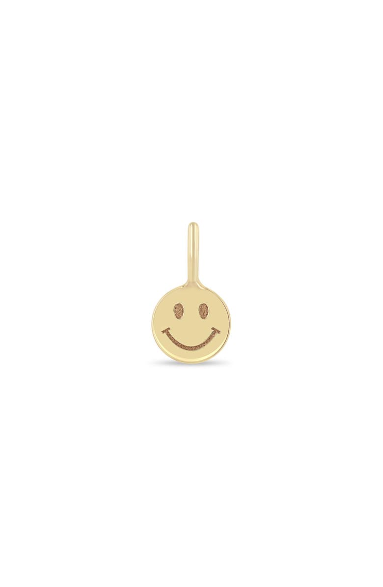 Zoë Chicco Midi Bitty Smiley Face Charm, Main, color, Yellow Gold