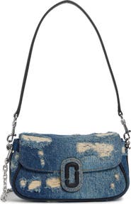 Marc Jacobs The Clover Distressed Denim Shoulder Bag