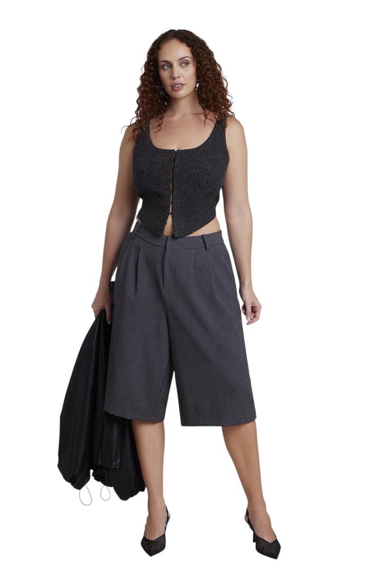 Scoop Neck Corset Vest (plus), Alternate, color, BLACK MARL