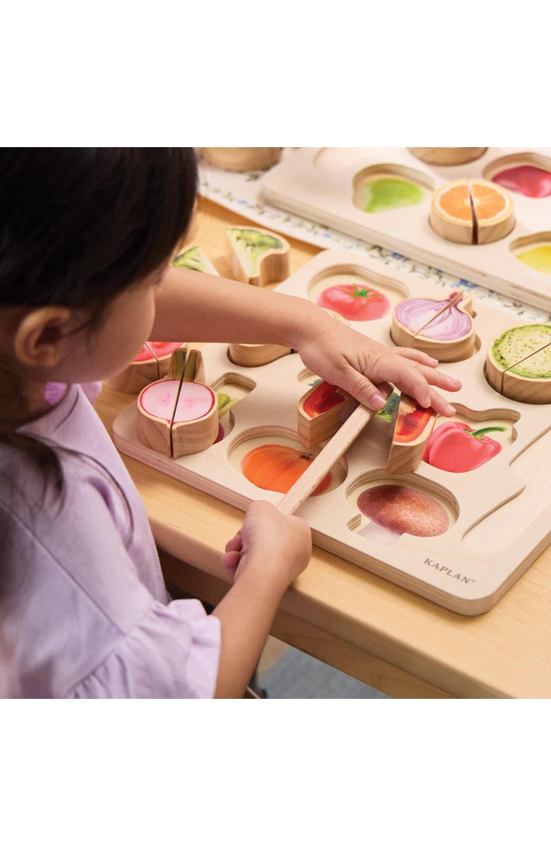Kaplan Early Learning Company Wooden Slice & Match Vegetable Puzzle, Alternate, color, 