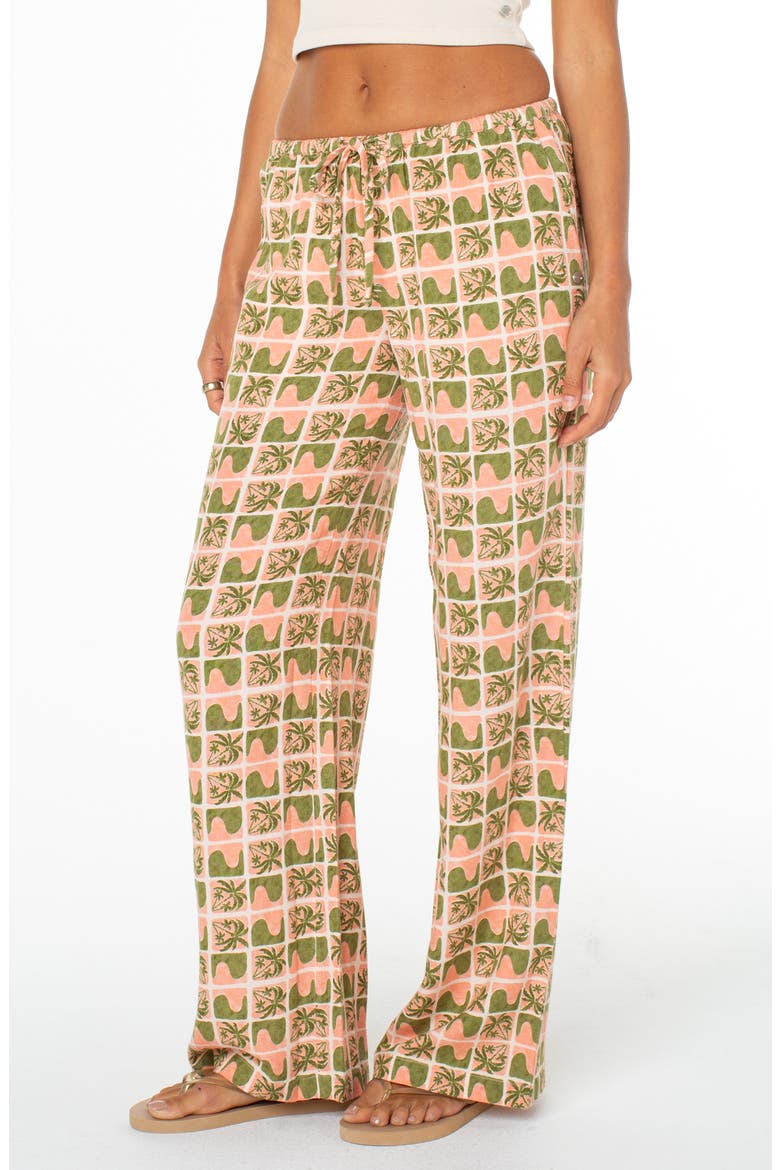Iyla Printed Wide Leg Drawstring Pants, Alternate, color, DESRT FLWR