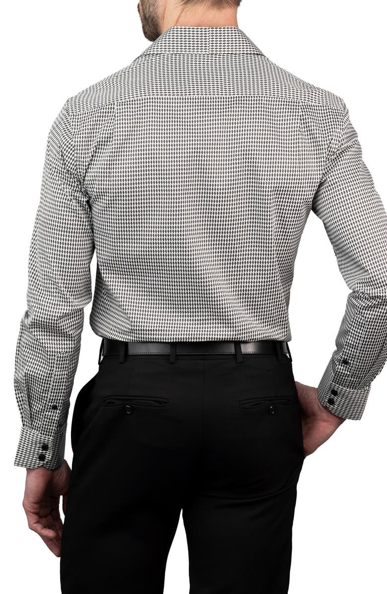 KARL LAGERFELD Trim Fit Kameo Print Cotton Dress Shirt, Alternate, color, Black