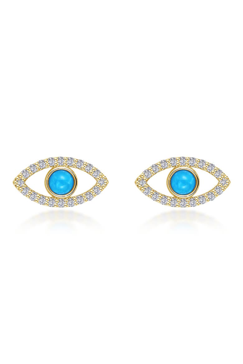 Reconstituted Turquoise Evil Eye Earrings, Main, color, TURQUOISE