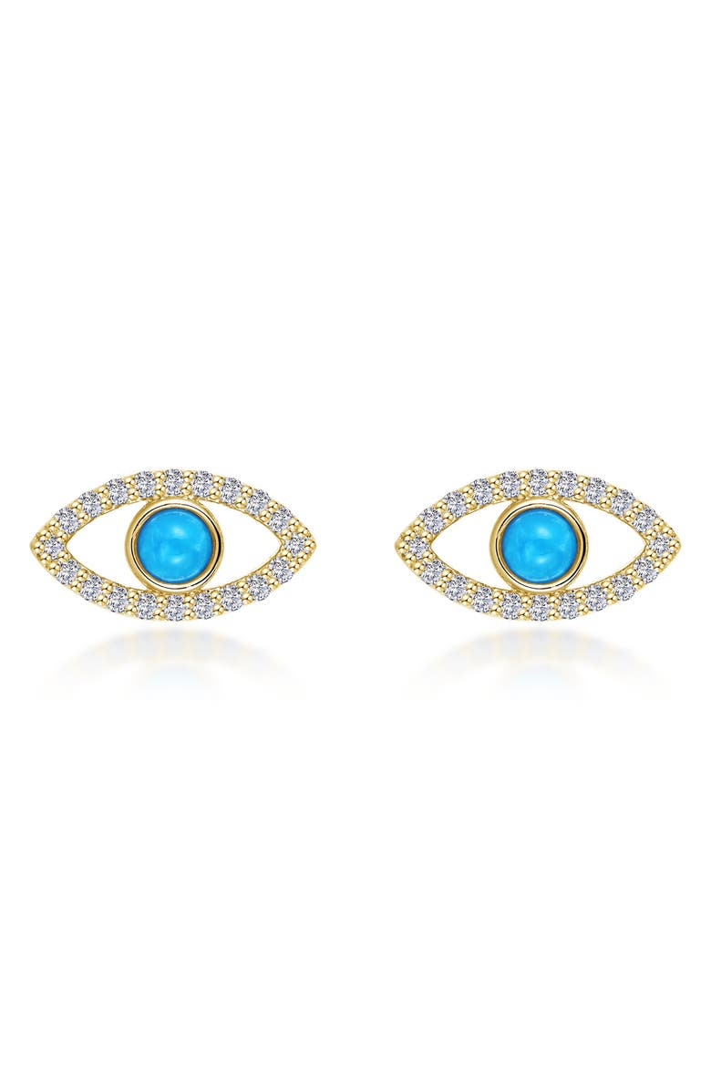 Lafonn Reconstituted Turquoise Evil Eye Earrings, Main, color,