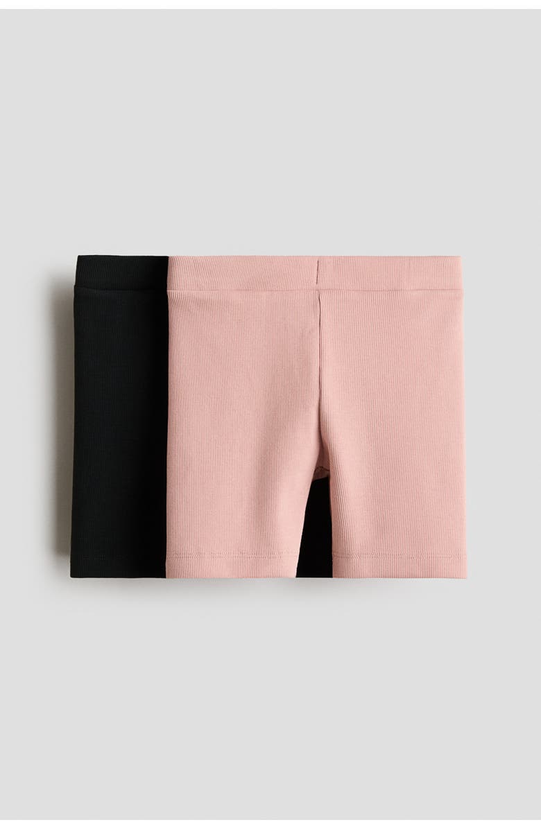 H&M 2-pack Ribbed Cycling Shorts, Main, color, 
