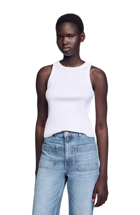 Embroidered vest top