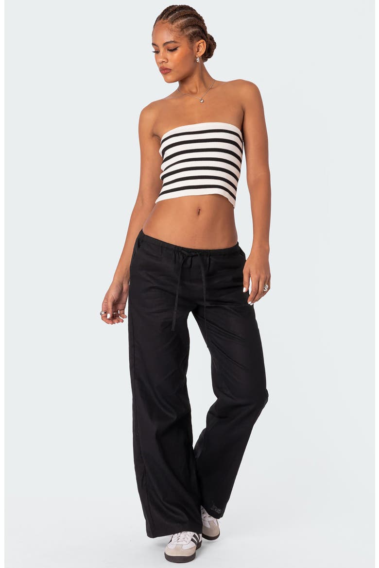 Lexi Stripe Rib Tube Top, Alternate, color, BLACK-AND-WHITE