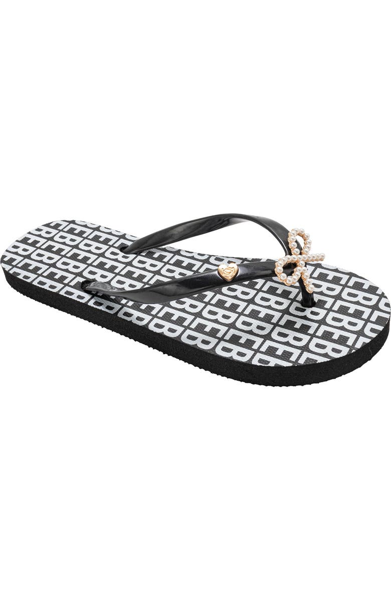bebe Charm Flip Flop, Main, color, Black