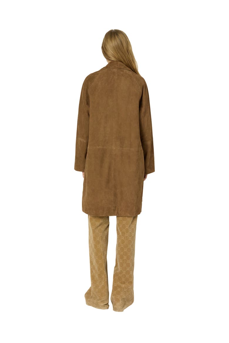 Manon Suede Double Breasted Jacket, Alternate, color, Camel