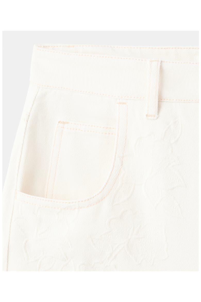 Embroidered High Waist Wide Leg Jeans, Alternate, color, OFF WHITE