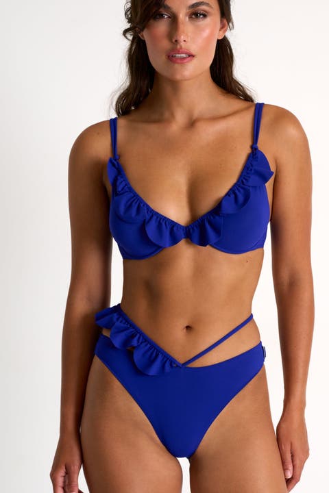 Balconette Bikini Top With Petals Details