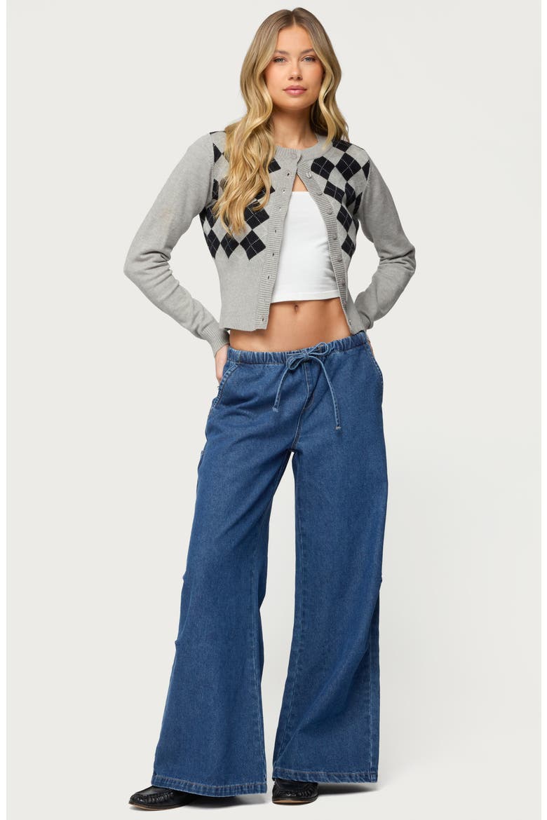 Vicky Low Rise Wide Leg Drawstring Jeans, Alternate, color, DARK-BLUE-WASHED