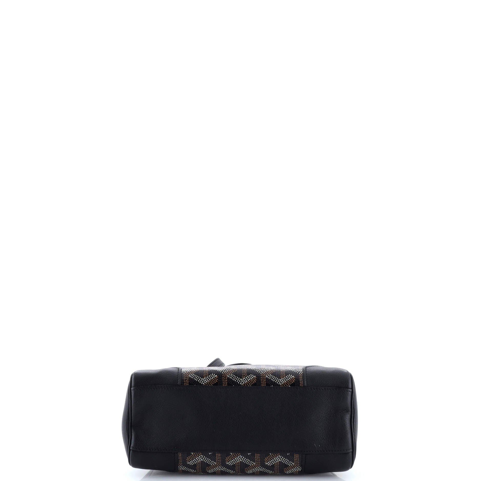 Pre-Owned Goyard Saigon Top Handle Bag Coated Canvas with Leather Mini, Alternate, color, Black