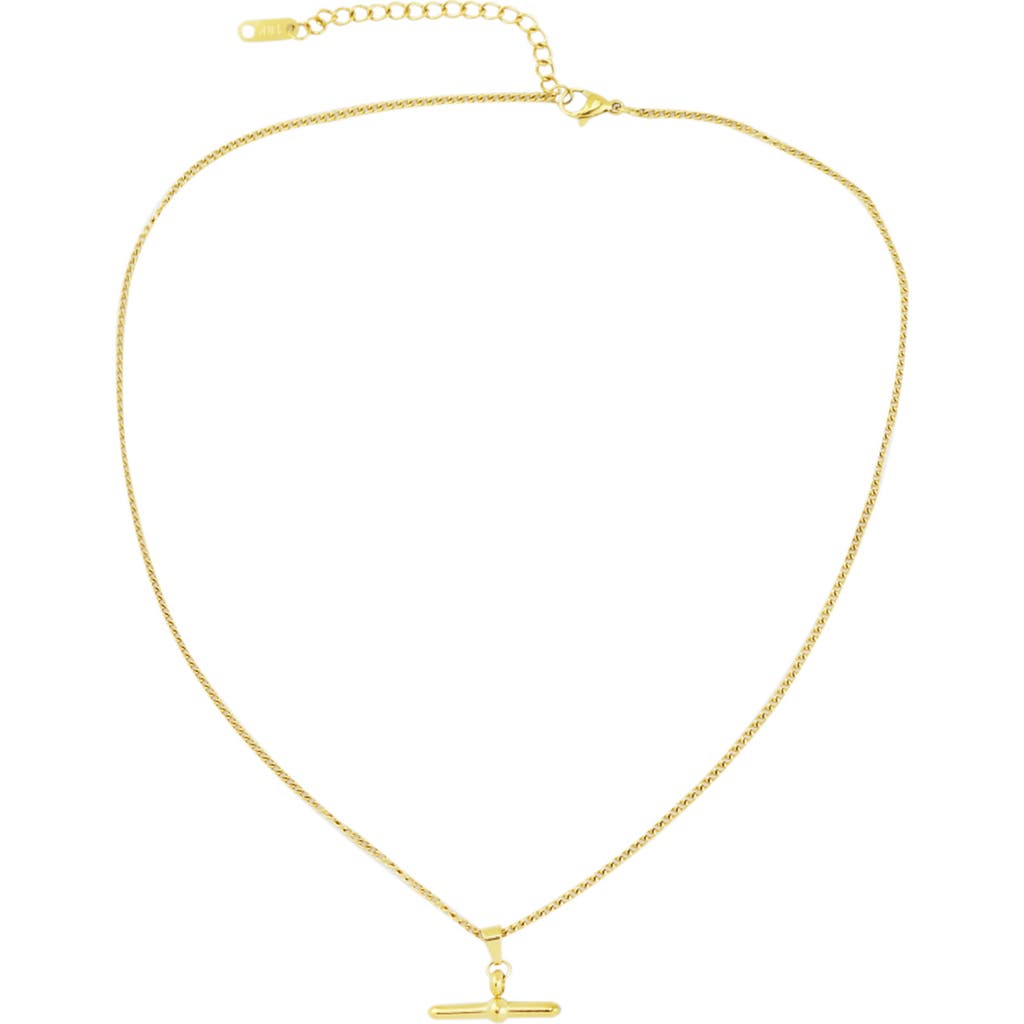 Rebl Gender Inclusive Blythe Toggle Necklace In Gold