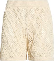 Elan Openwork Knit Cover-Up Shorts