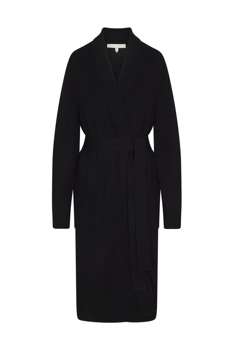 Angus Cashmere Robe, Alternate, color, Black