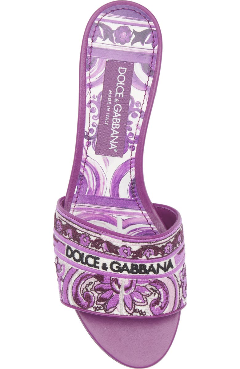 Dolce&Gabbana Majolica Slide Sandal, Alternate, color, I03tn Maiolica 3 Viola