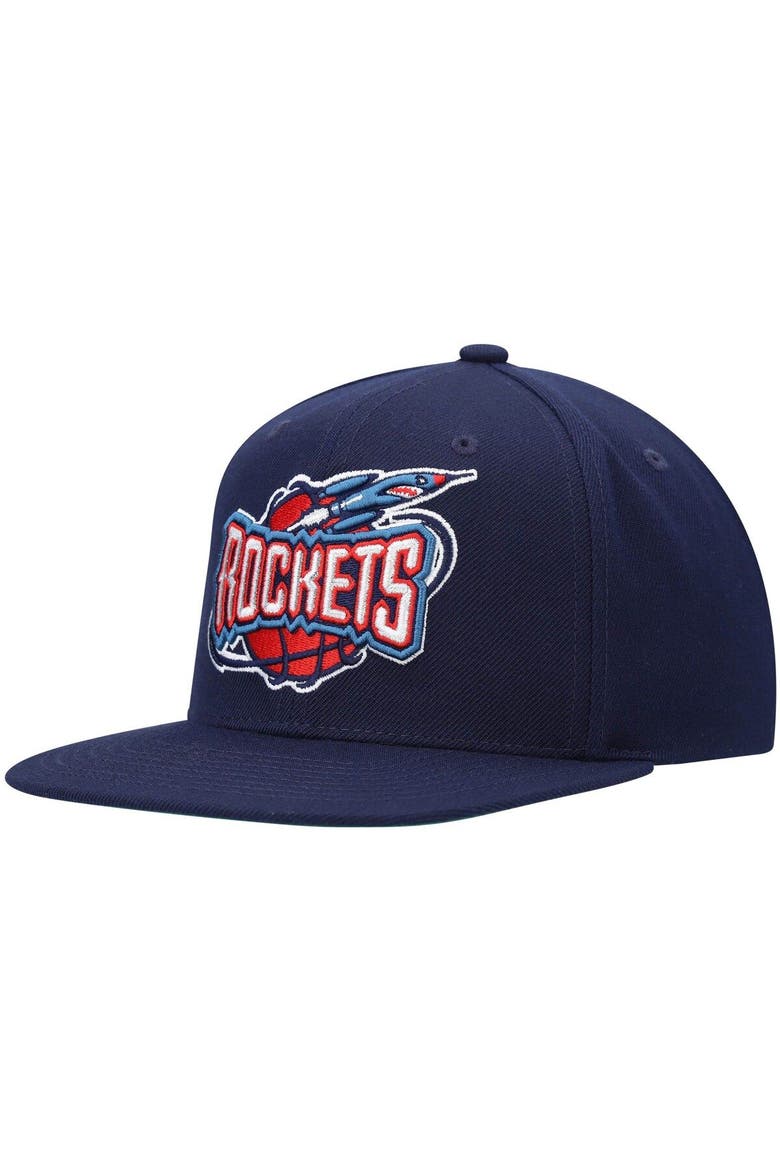 Men's Mitchell & Ness Navy Houston Rockets Hardwood Classics Team Ground 2.0 Snapback Hat, Main, color, Navy