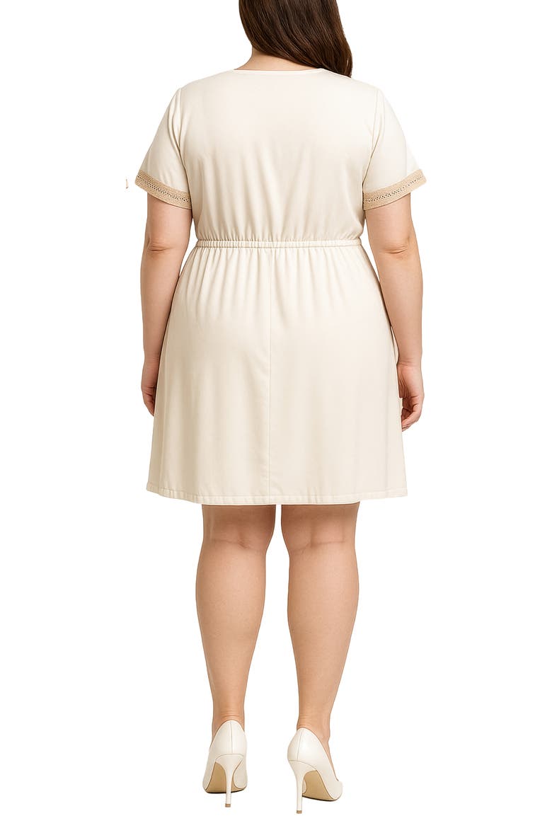 Lace Trim Minidress, Alternate, color, WHITE