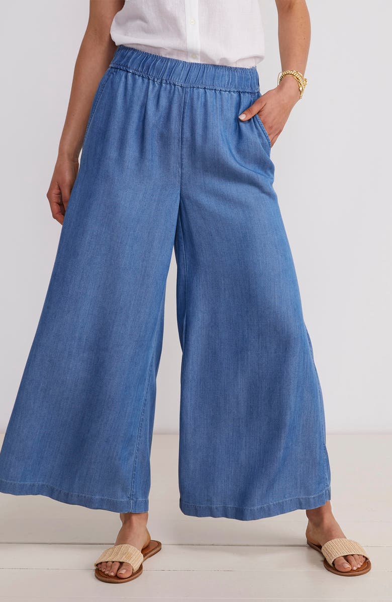 vineyard vines Wide Leg Chambray Pants, Alternate, color, 