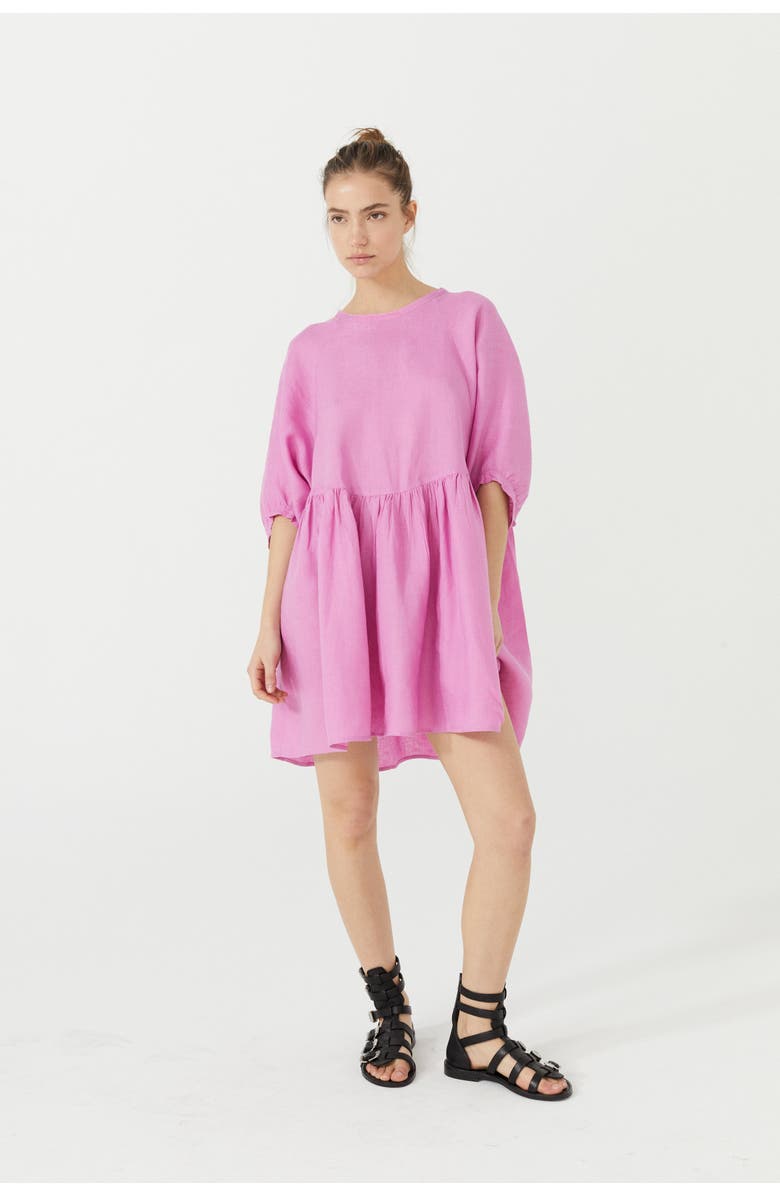 LANHTROPY Alcala Linen Dress, Main, color, Petunia Pink