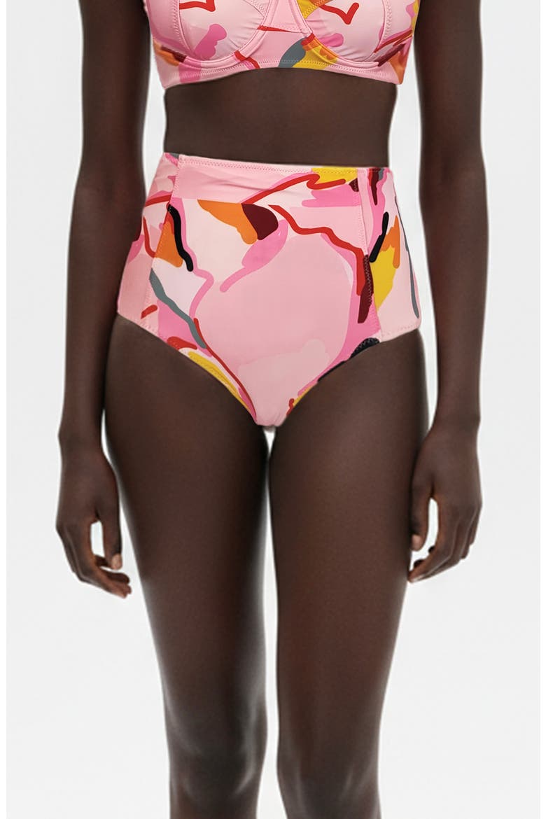 Aurora Bloom High Waisted Bikini Bottom, Main, color, Pink