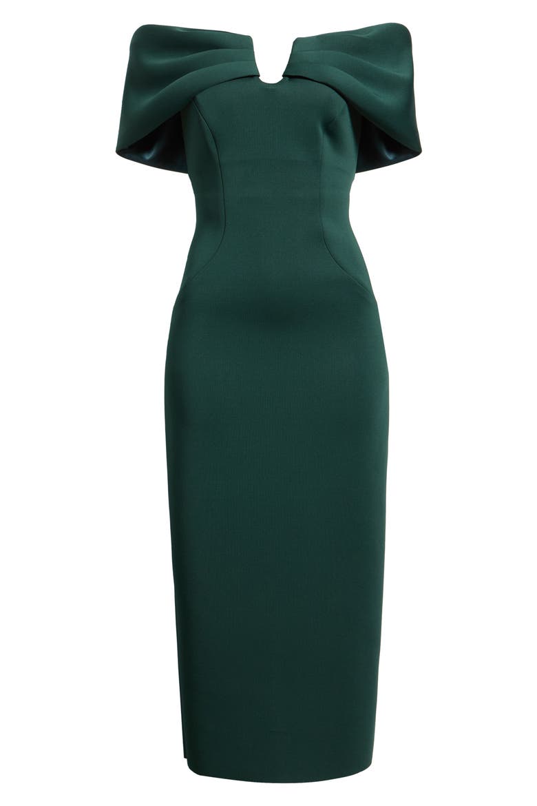 Off the Shoulder Cocktail Dress, Alternate, color, HUNTER