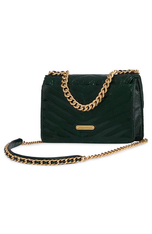Rebecca Minkoff Mini Edie Quilted Crinkle Leather Crossbody Bag In Green