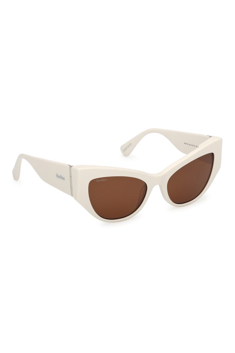 54mm Cat Eye Sunglasses, Alternate, color, SHINY WHITE / BROWN
