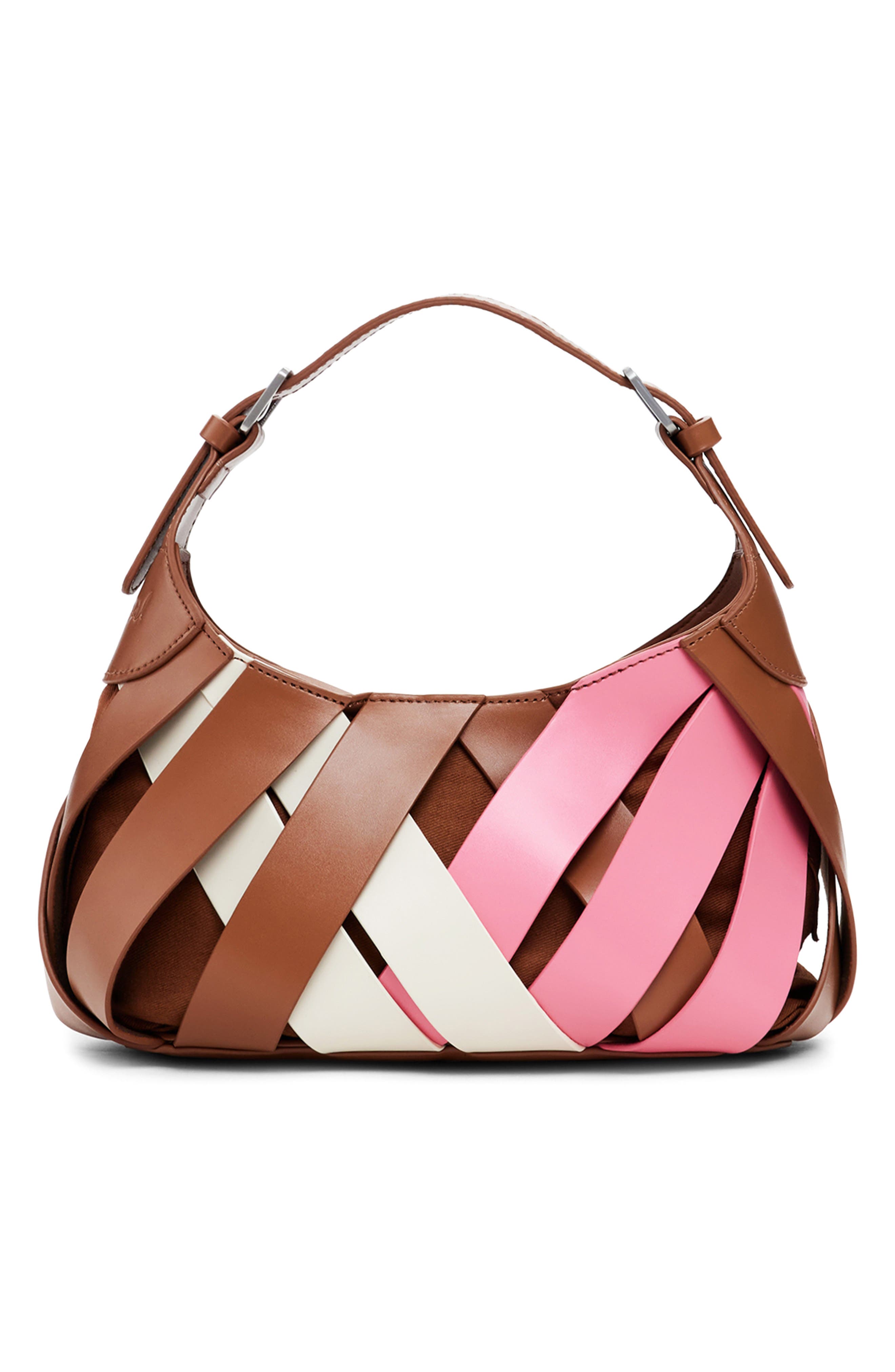 Desigual Faux Leather Shoulder Bag, Alternate, color, Brown