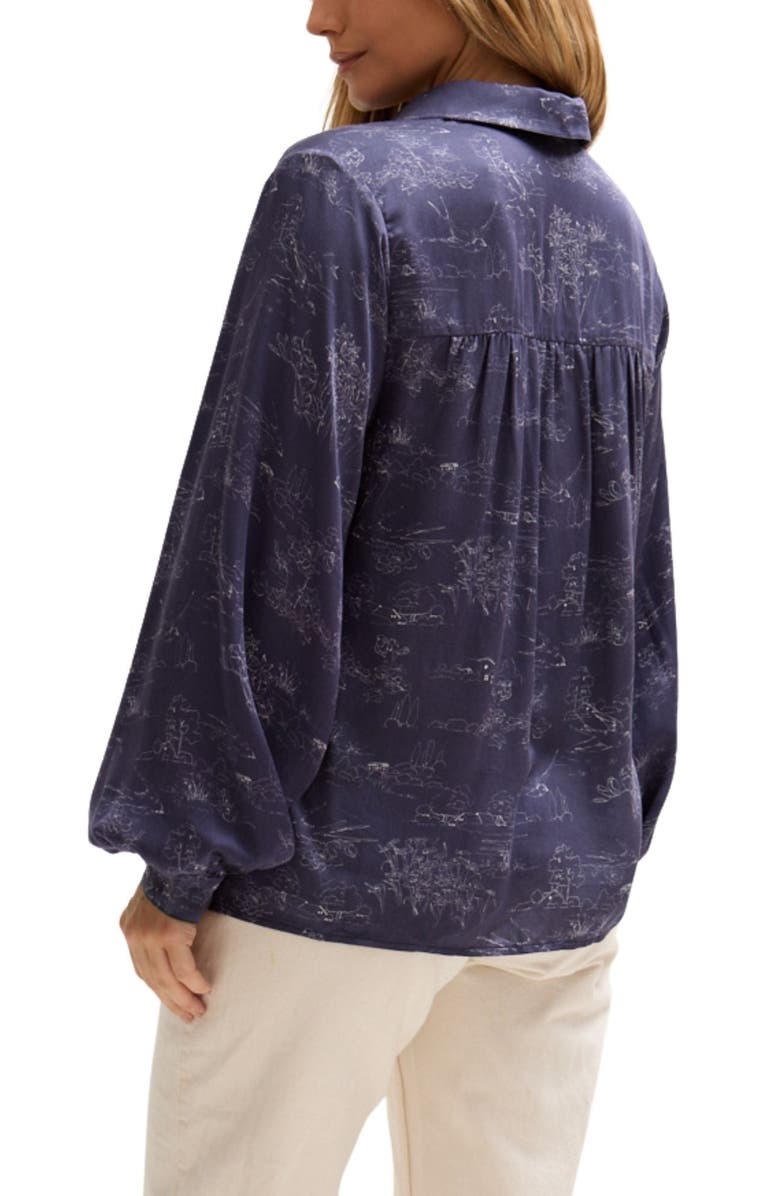 LILY AND LIONEL Marrianne Peter Pan Collar Shirt, Alternate, color, Navy