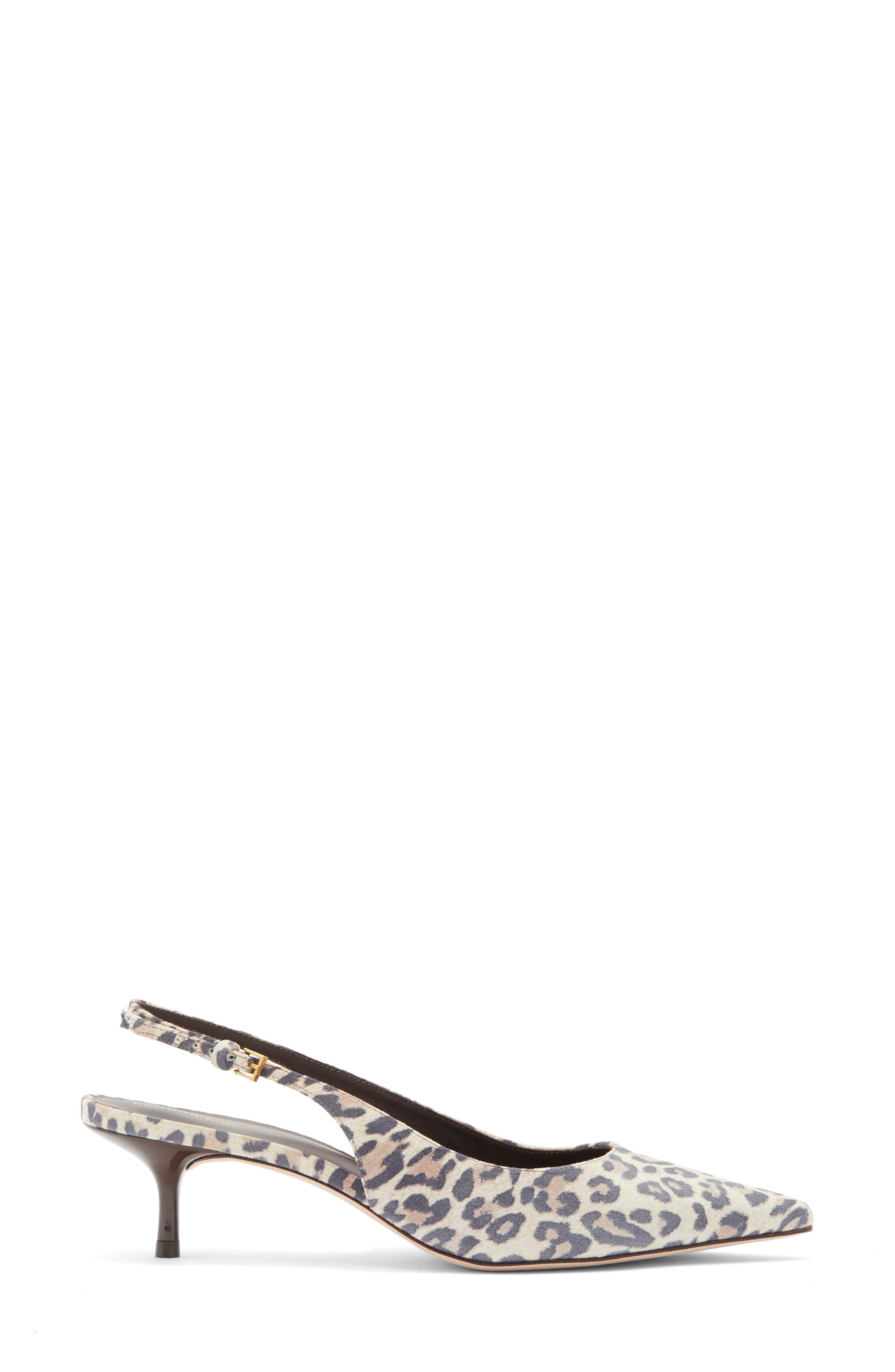Reformation Wrenley Pointed Toe Slingback Pump, Alternate, color, Leopard Suede