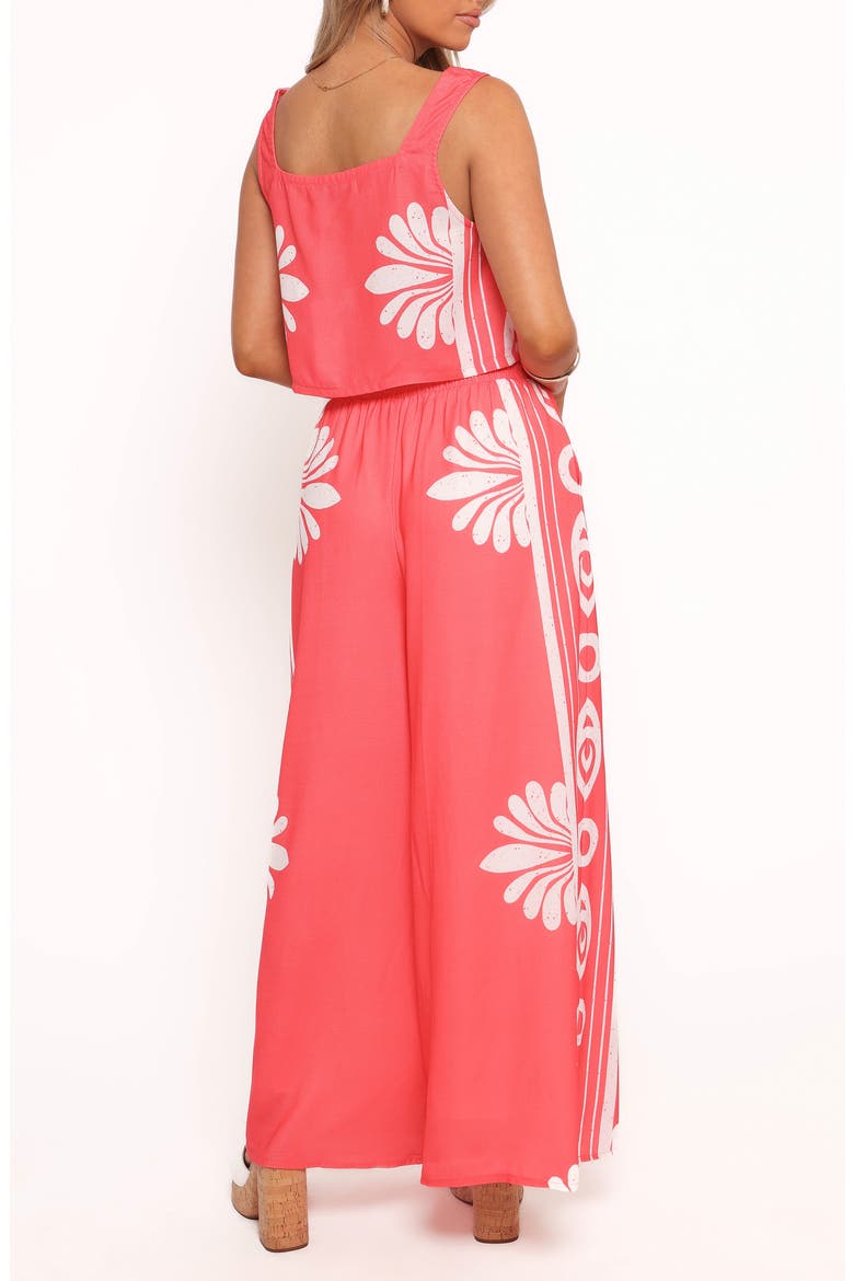 Timothy Linen Blend Square Neck Tank & Wide Leg Pants Set, Alternate, color, CORAL